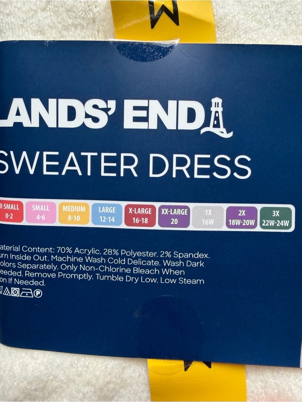 Lands’ End Cream Crewneck Sweater Dress Size Medium NWT - Picture 4 of 4